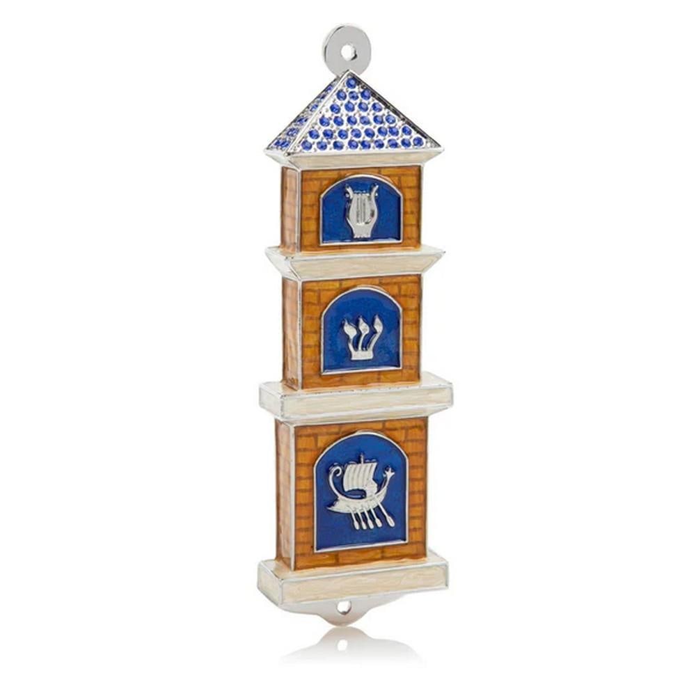 Blue Contemporary Synagogue-Style Mezuzah – Modern Tribute to Tradition: Blue Contemporary Synagogue-Style Mezuzah – Modern Tribute to Tradition Add a touch of modern sophistication to your home with the Blue Contemporary Synagogue-Style Mezuzah. Expertly crafted from pe