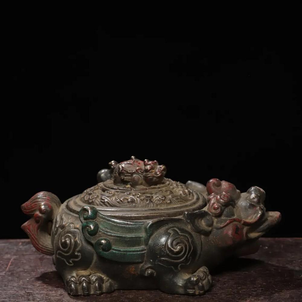Rare Pure Copper Toad Incense Burner: Rare Pure Copper Toad Incense Burner This rare and exquisite Chinese antique incense burner is expertly handmade from pure copper, featuring a symbolic toad design often associated with wealth and pro