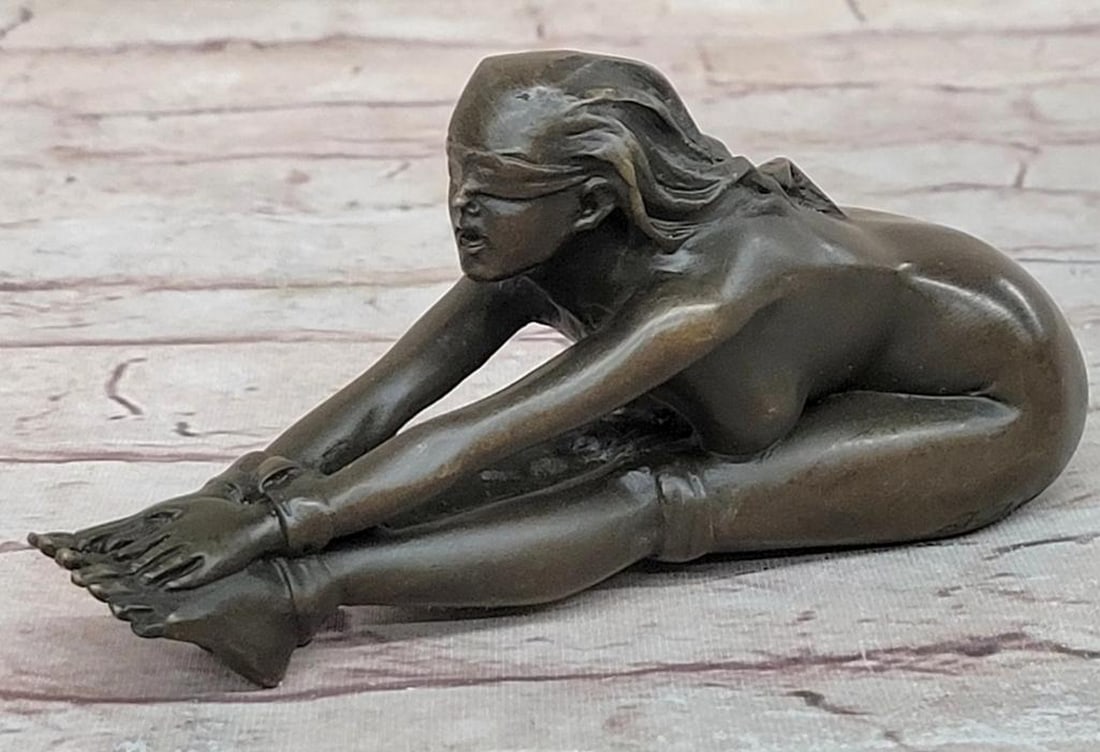 Desire Unveiled" Original Bronze Sculpture Signed by J. Patoue - 3" x 5: "Desire Unveiled" Original Bronze Sculpture Signed by J. Patoue - 3" x 5" Indulge in the captivating allure of "Desire Unveiled," an extraordinary bronze sculpture that offers 