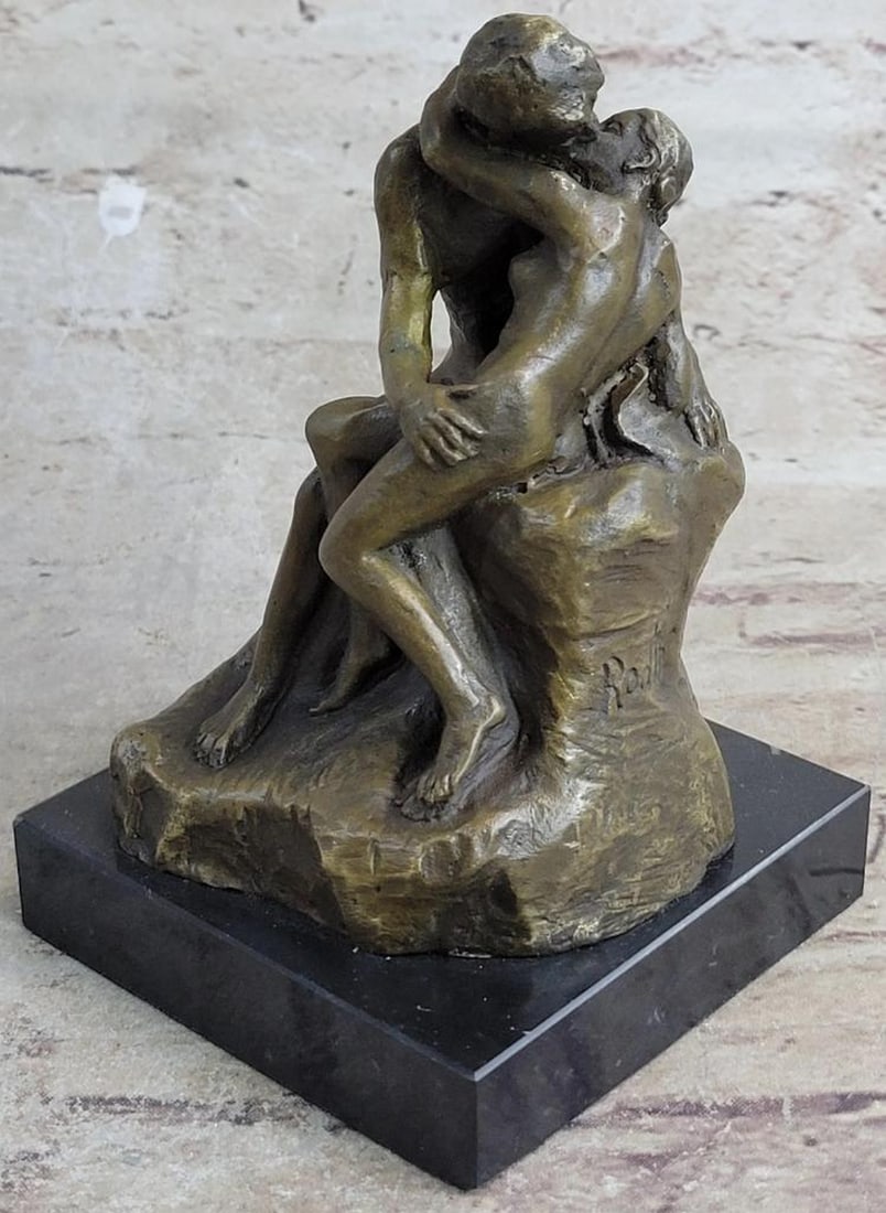 Inspired Bronze "The Kiss Nude" Statue Rodin Sculpture - 6" x 4": Inspired Bronze "The Kiss Nude" Statue Rodin Sculpture - 6" x 4" From the unexpected realism of his first major figure—inspired by his 1875 trip to Italy—to the unconventional memo