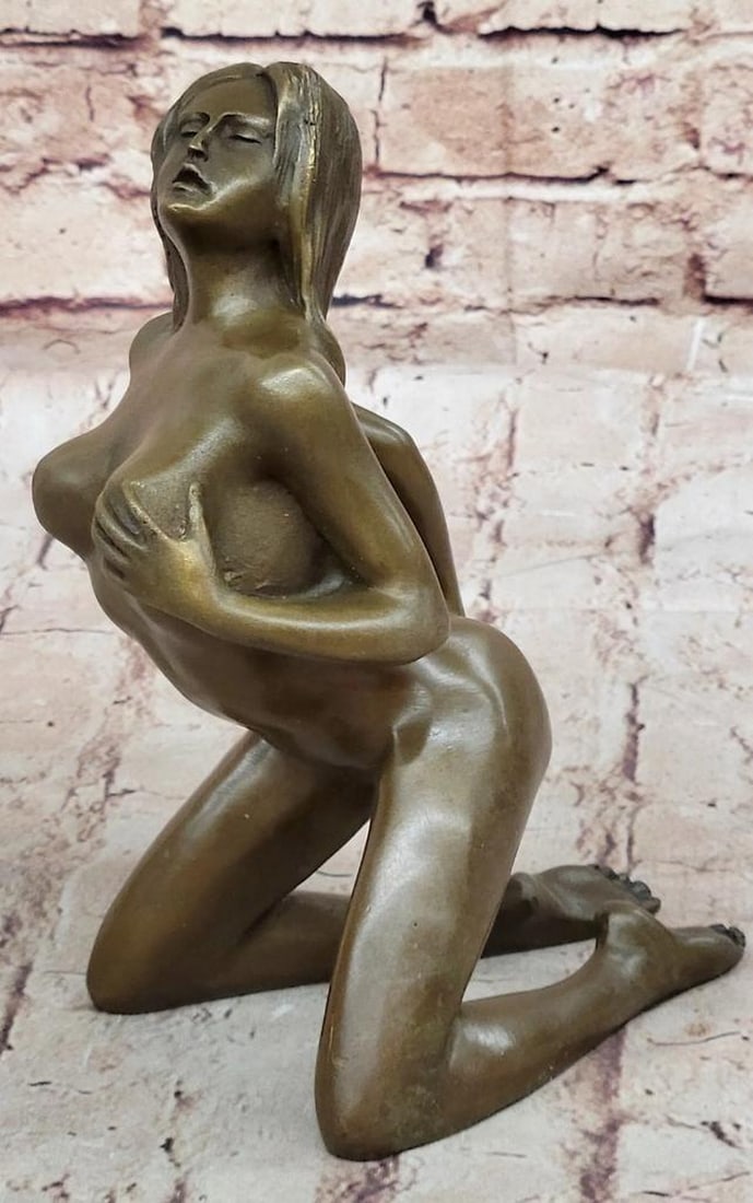 Sensual Bliss Original Bronze Sculpture by Nino Oliviono - 9" x 5": Sensual Bliss Original Bronze Sculpture by Nino Oliviono - 9" x 5" Immerse yourself in the evocative beauty of "Sensual Bliss," a bronze sculpture by renowned artist Nino Oliviono. Thi