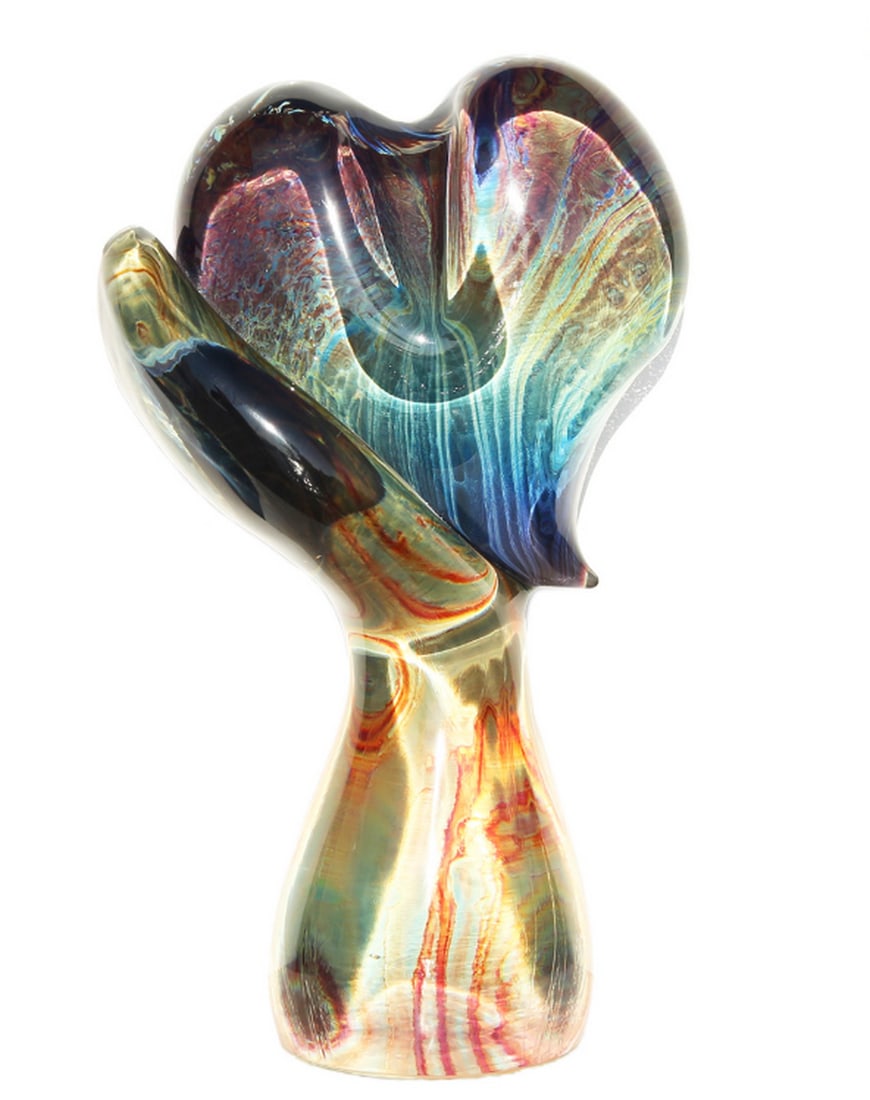 Love Heart – Chalcedony Glass – Handcrafted Murano Glass (1 of 4)