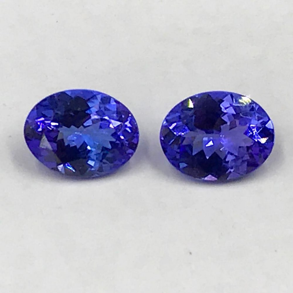 Pair of Faceted Tanzanite Ovals - 3ct Weight (1 of 1)