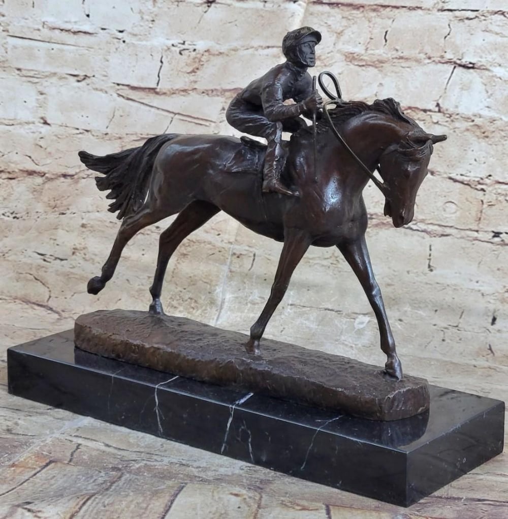 Horse Racing Jockey Bronze Sculpture (1 of 2)