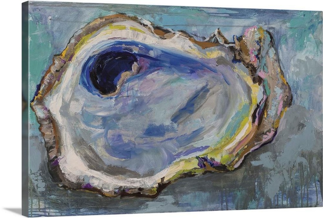 Oyster Two Wall Art Canvas Reproduction: Oyster Two Wall Art Canvas Reproduction Enhance your space with the vibrant composition of Jeanette Vertentes’ Oyster Two, exquisitely reproduced on high-quality canvas. Known for her bold use of