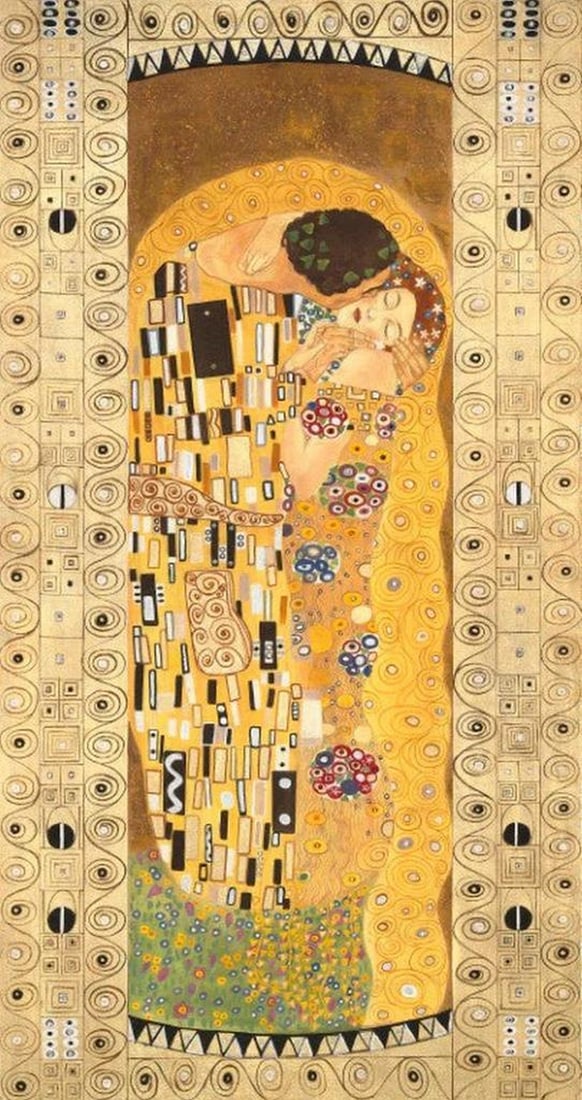 The Kiss Contemporary Fresco After Gustav Klimt: The Kiss Contemporary Fresco After Gustav Klimt The 'The Kiss Contemporary Fresco After Gustav Klimt' is one of our unique Contemporary Fresco Paintings, created by qualified Masters of Arts. 