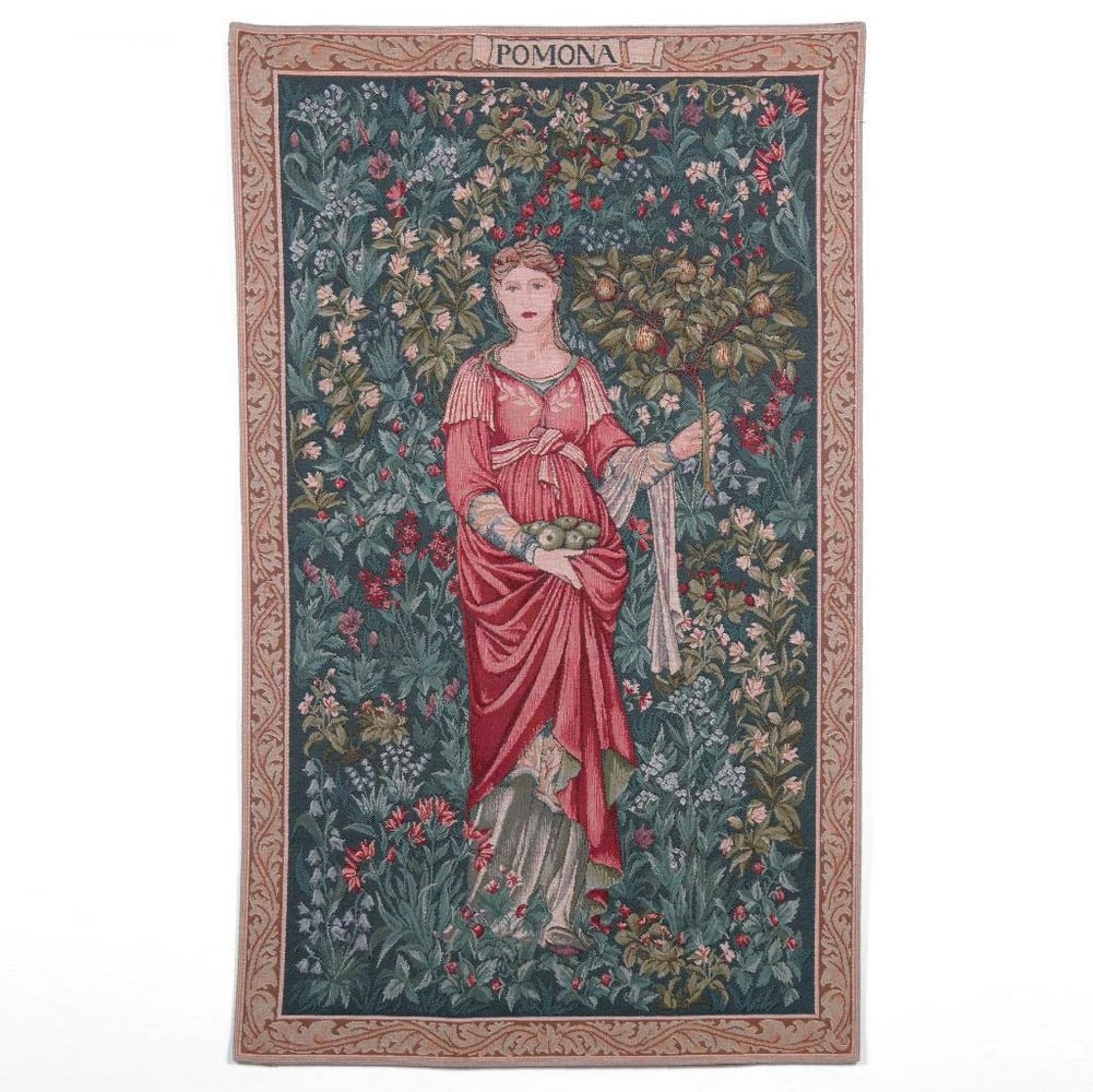 Pomona's Harvest The Goddess of Abundance: William Morris Inspired Jacquard Tapestry - 46.8" x 29.3": Pomona's Harvest The Goddess of Abundance: William Morris Inspired Jacquard Tapestry - 46.8" x 29.3" Immerse your space in the timeless beauty of our "Pomona's Harvest: William