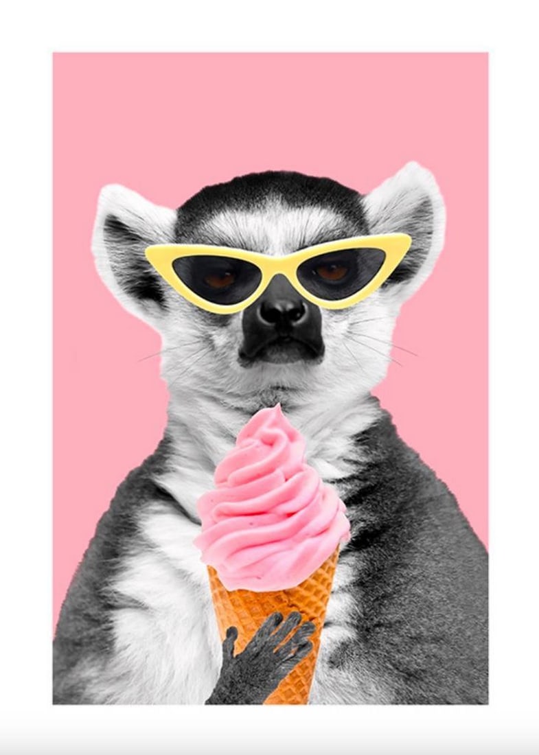 Lemur With Ice Cream Cone Poster (1 of 1)