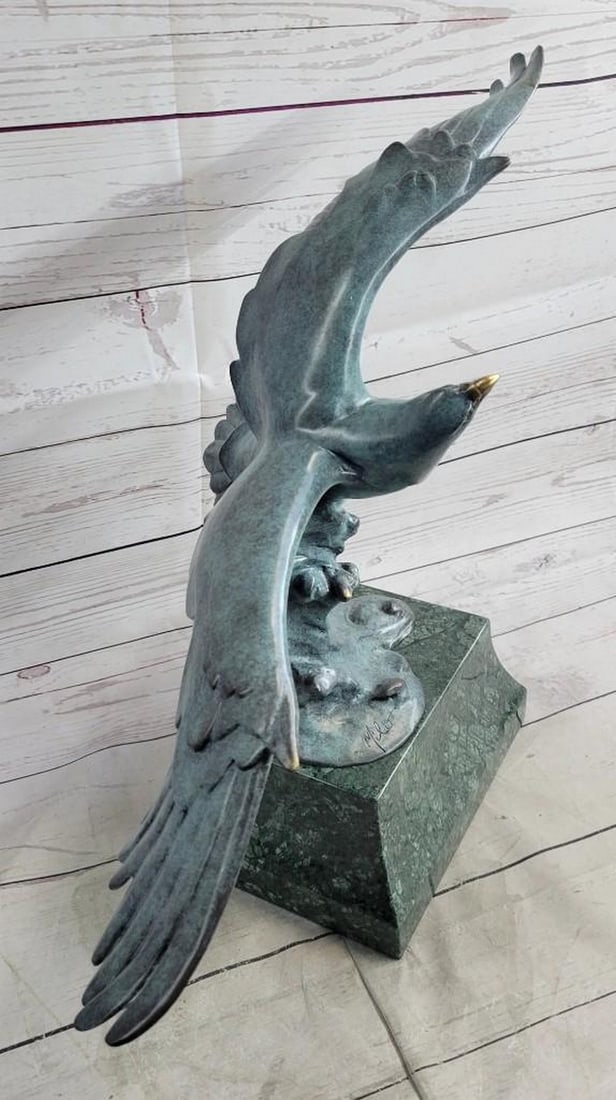 Bald American Eagle Bronze Sculpture - 3