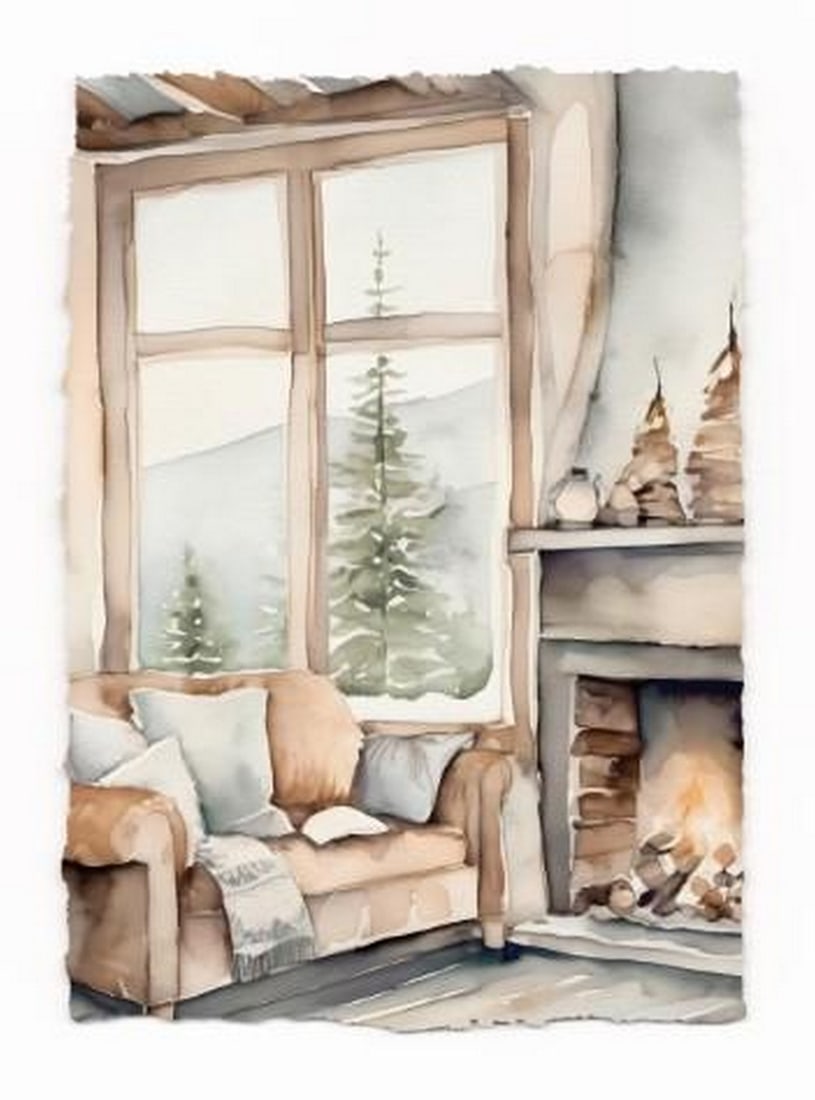 Calm Winter Cabin Poster Print (1 of 2)