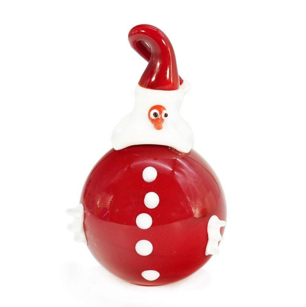 Santa Claus - Murano Glass Christmas Ornament: Santa Claus - Murano Glass Christmas Ornament This Murano glass Santa Claus figurine is handcrafted using lampworking and glassblowing techniques. The hat features a small glass loop, allowing the