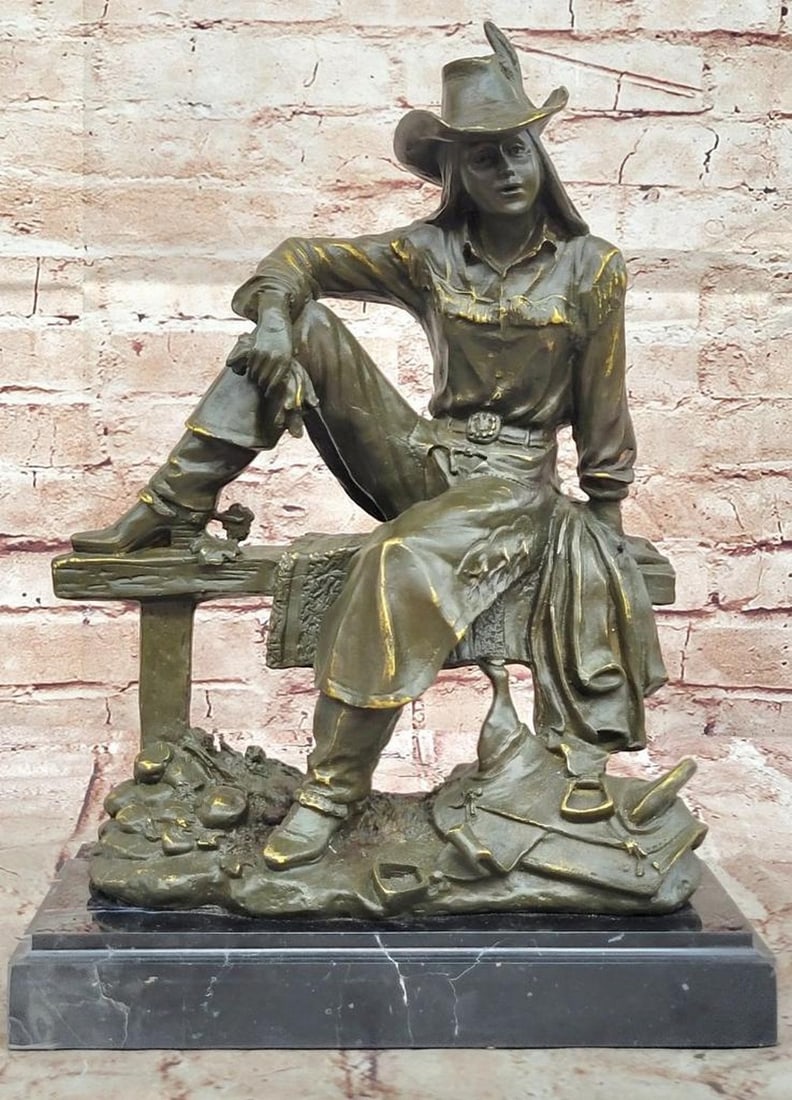 'Frontier Grace'' Original Bronze Cowgirl Sculpture by Kamiko - 14'' x 10'': " Frontier Grace" Original Bronze Cowgirl Sculpture by Kamiko - 14" x 10" Frontier Grace is an original bronze sculpture by Kamiko that celebrates the strength and spirit of the American