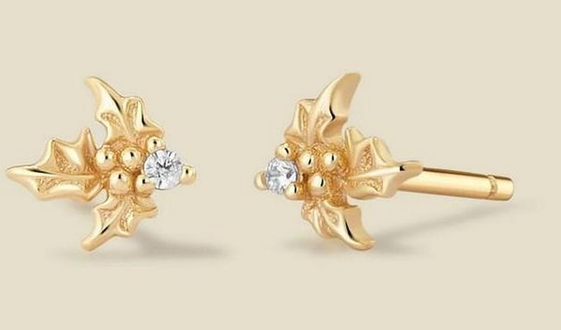 December Holly CZ Stud Earrings (1 of 3)