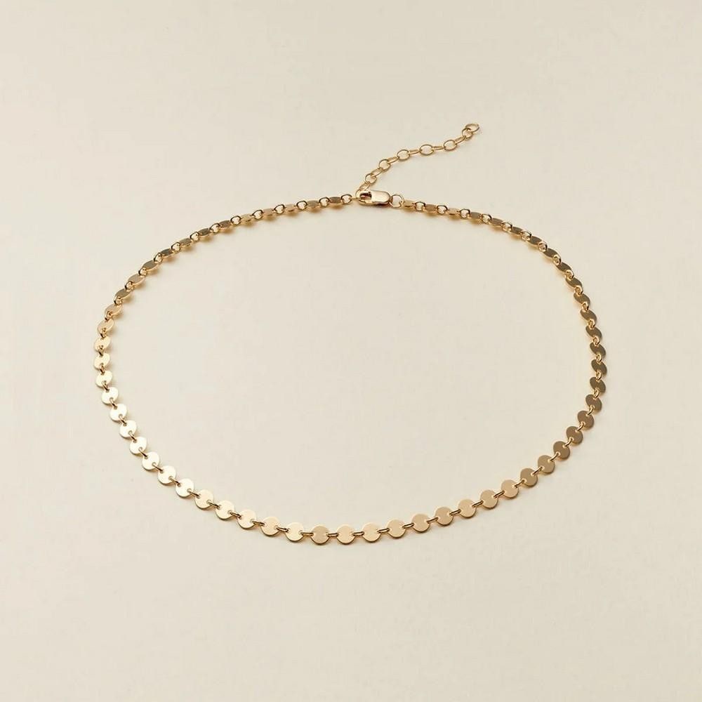 Ethereal Link Choker: Ethereal Link Choker Delicate interlocking circles create a mesmerizing shimmer in this effortlessly elegant choker. Light-catching and endlessly versatile, this piece symbolizes the connection