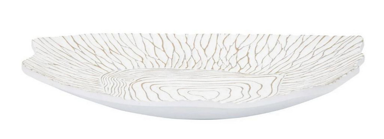 Resin Bowl in Elegant White: Resin Bowl in Elegant White Irregular-shaped storage plate adorned with elegant carvings. Explore Mauro Ferretti, the premier Italian brand for home enthusiasts. Renowned for their luxurious and