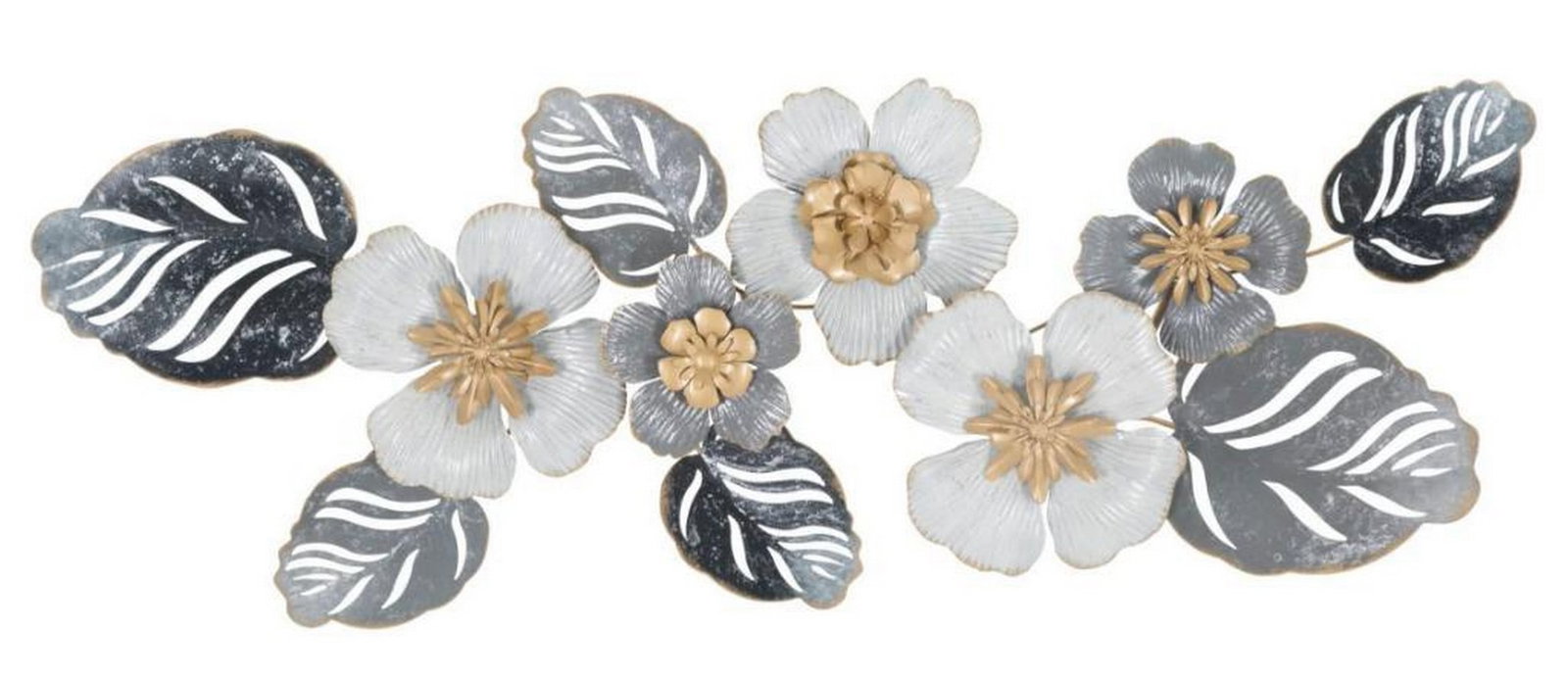 Silver, White, and Gold Tricolor Flower Metal Wall Decor: Silver, White, and Gold Tricolor Flower Metal Wall Decor Discover Mauro Ferretti, the premier Italian brand for home lovers. Their products embody luxury and refinement, ensuring your home achieves a