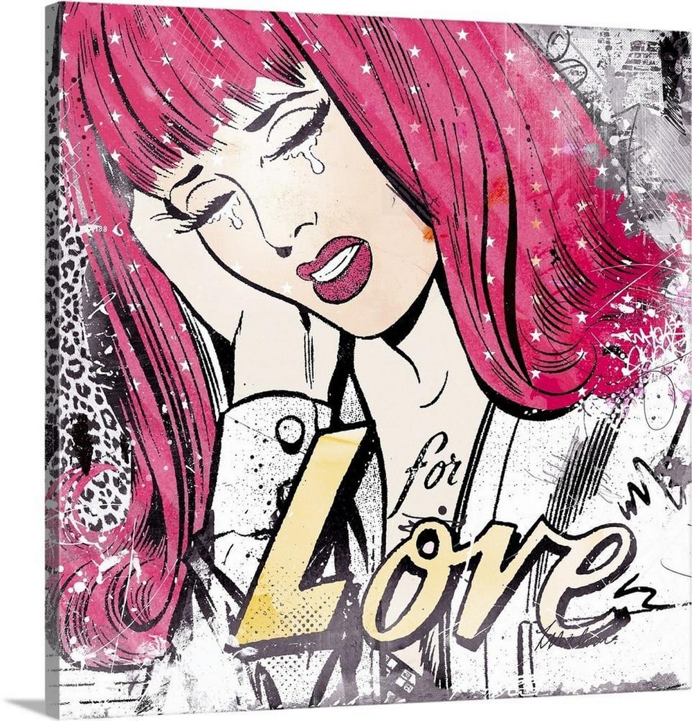 Pop Art 'For Love' Wall Art: Pop Art For Love Wall Art This For Love Pop Art wall art bursts with bold colors and expressive design, capturing the energy and emotion of romance in a retro comic book style. A striking statement pi