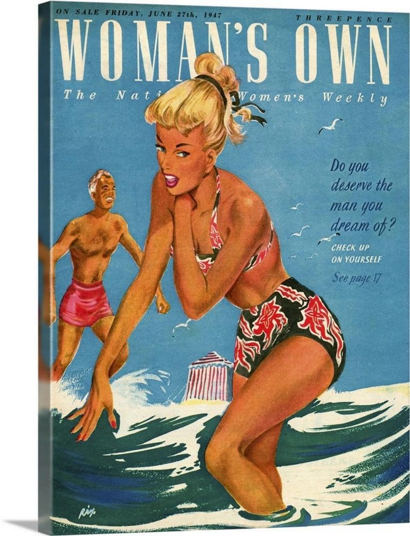 Canvas Reproduction 1940s UK Woman's Own Magazine Cover Wall Art: Canvas Reproduction 1940s UK Womans Own Magazine Cover Wall Art A striking canvas reproduction of the 1940s UK Womans Own magazine cover, capturing vintage charm and timeless elegance. Perfect for add