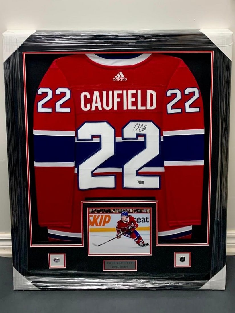 Framed Cole Caufield Montreal Canadiens Fanatics Authenticated Signed Jersey