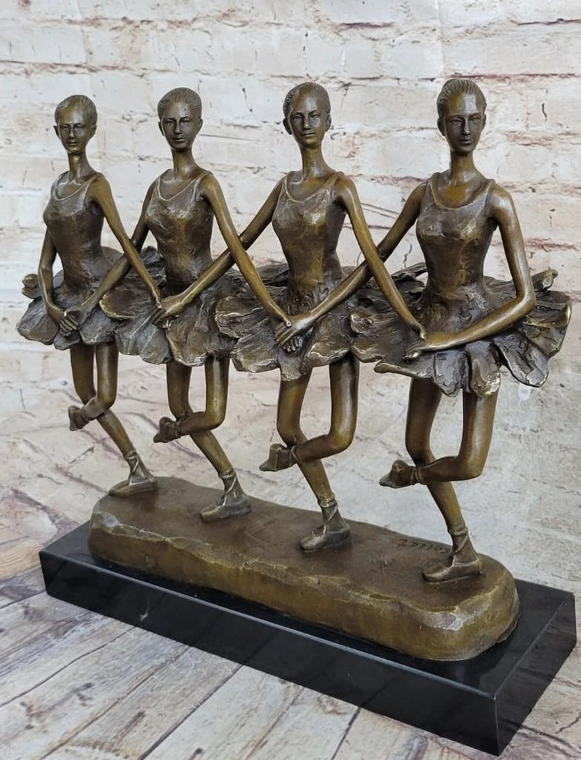 Abstract Four Dancing Ballerina Bronze Sculpture: Abstract Four Dancing Ballerina Bronze Sculpture A group prima ballerinas puts on a show. Well trained in the art that they love, they shows off their agility, balance and flexibility. They all