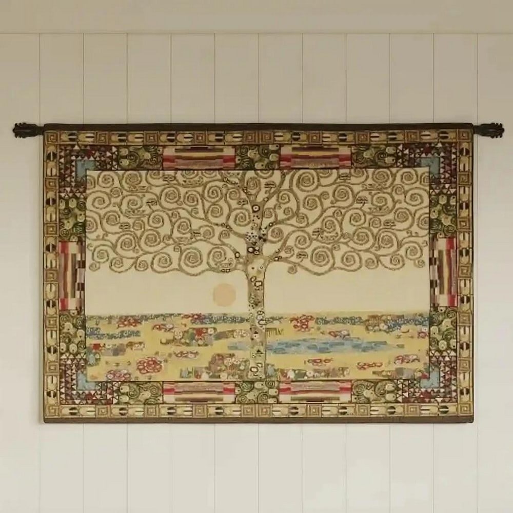 Gustav Klimt Tree of Life Inspired Italian Wall Tapestry (1 of 3)