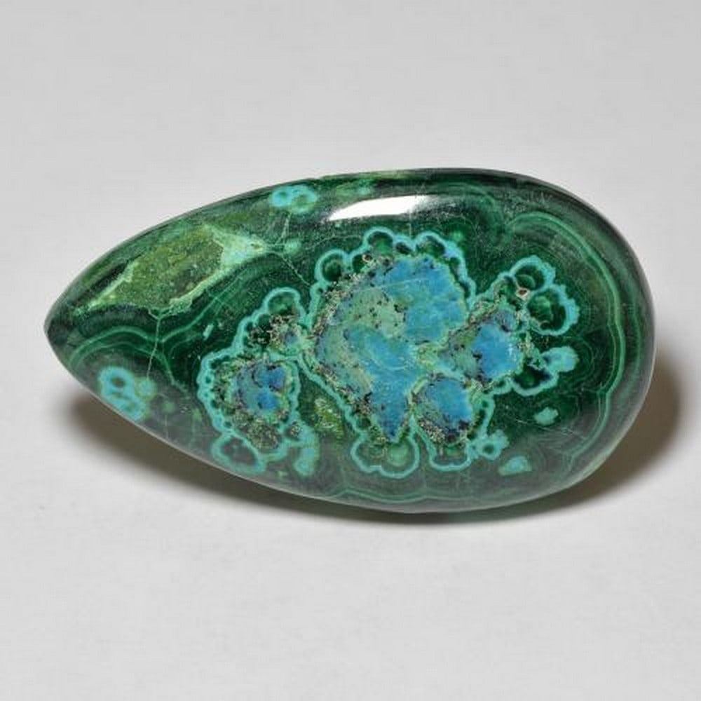 49.4 ct Pear Cabochon Forest Green Chrysocolla Gemstone (1 of 2)