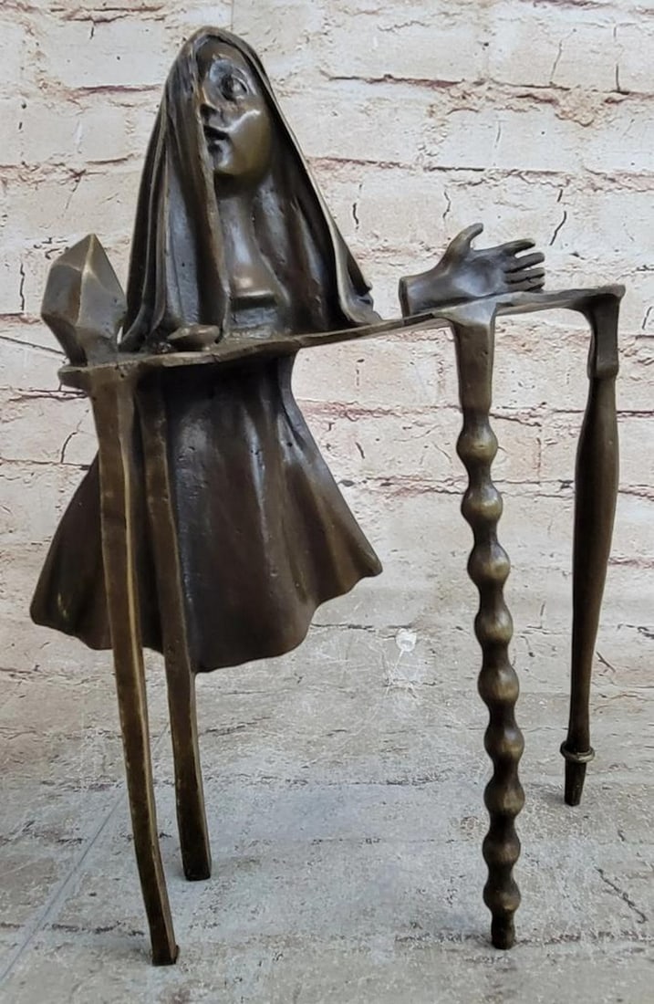 Floating Head Bronze Sculpture: Surreal Tabletop Art - 11'' x 7'' (1 of 6)