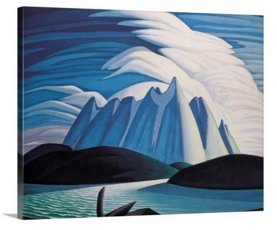 30''x24'' Lake And Mountain By Lawren Harris Canvas Reproduction: 30"x24" Lake And Mountain By Lawren Harris Canvas Reproduction Lawren Harris (1885-1970) was a Canadian artist and a prominent member of the Group of Seven. He is renowned for his unique and