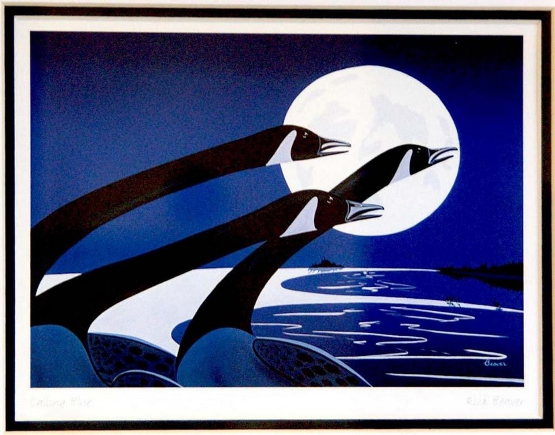 14.25'' x 12'' Calling Blue Framed Print - 2