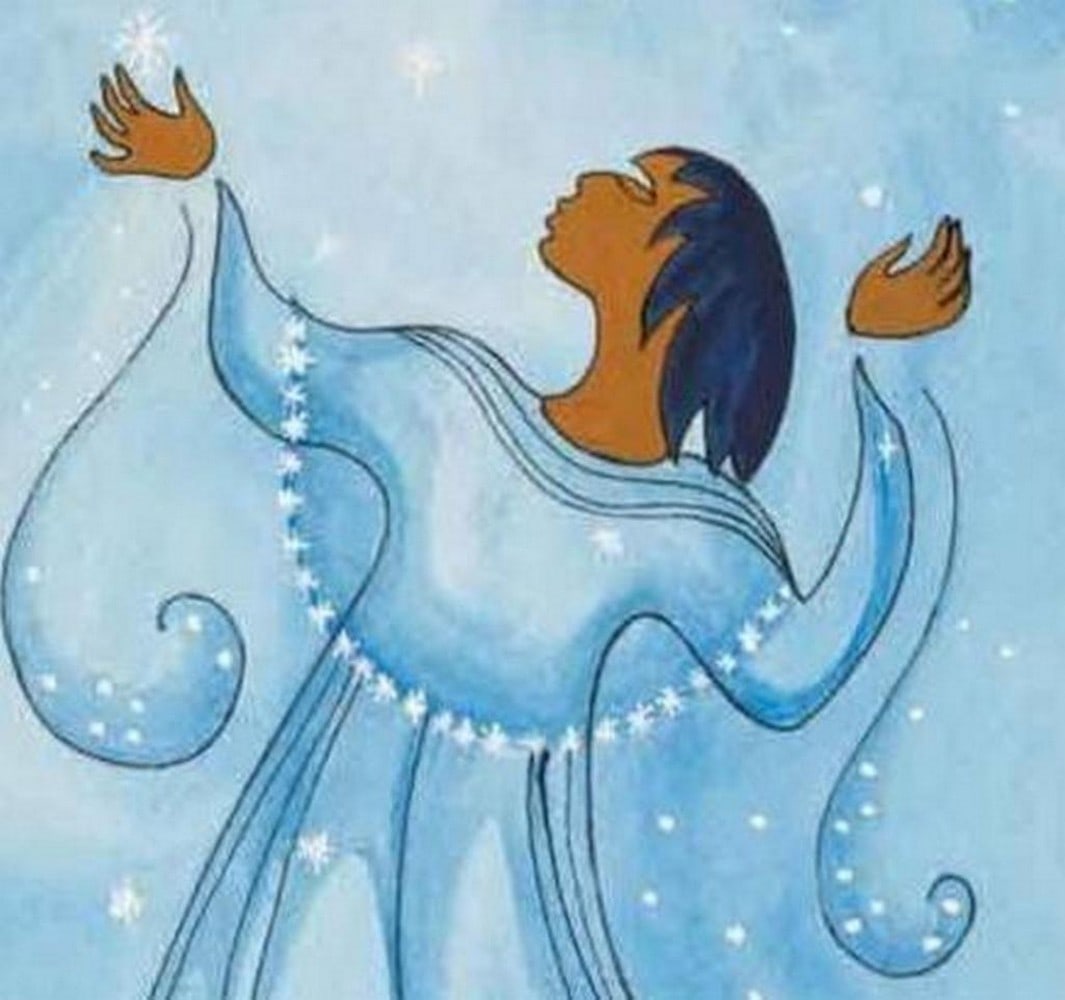 12'' x 14'' Maxine Noel's ''Snowflakes'' Framed Art Print: 12" x 14" Maxine Noel's "Snowflakes" Framed Art Print Maxine, born in Manitoba to Santee Oglala Sioux parents, spent her early years on her mother's reserve. However, at the age of