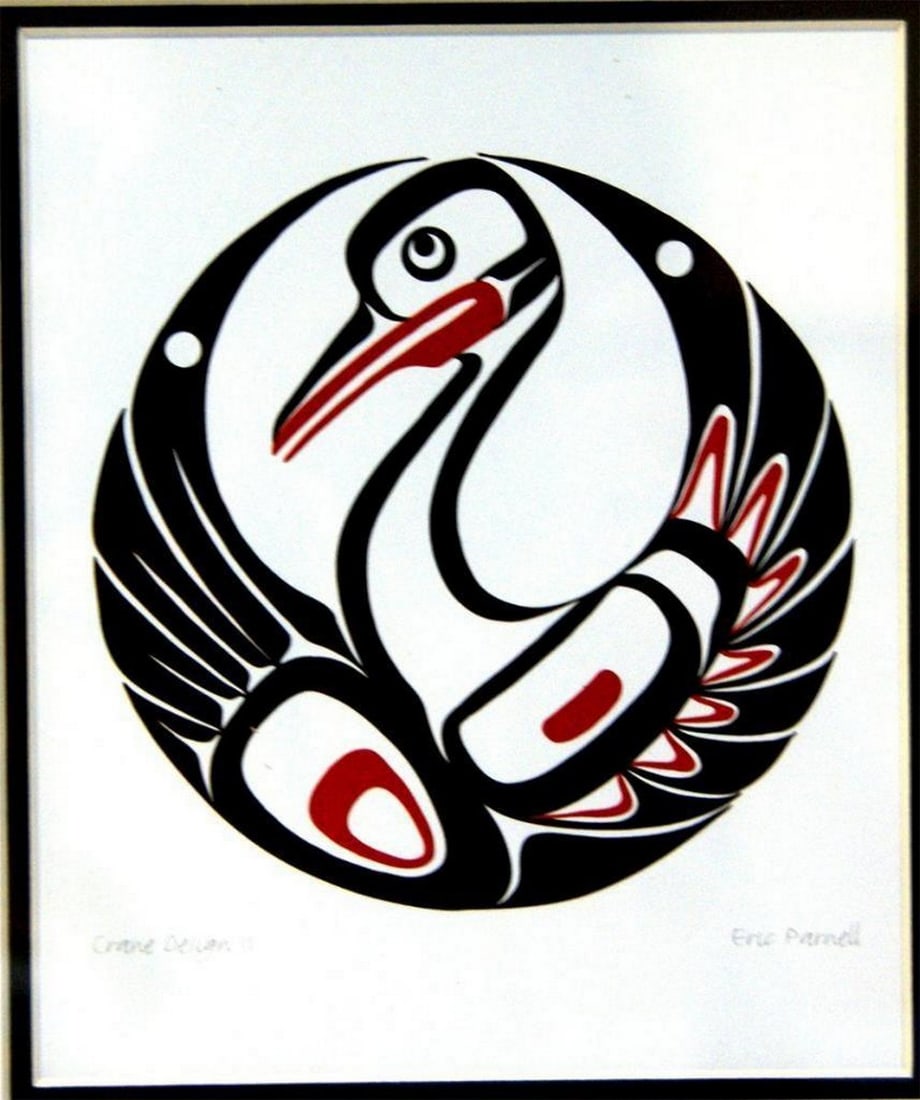 12'' x 14'' Crane Design II Framed Print - 2
