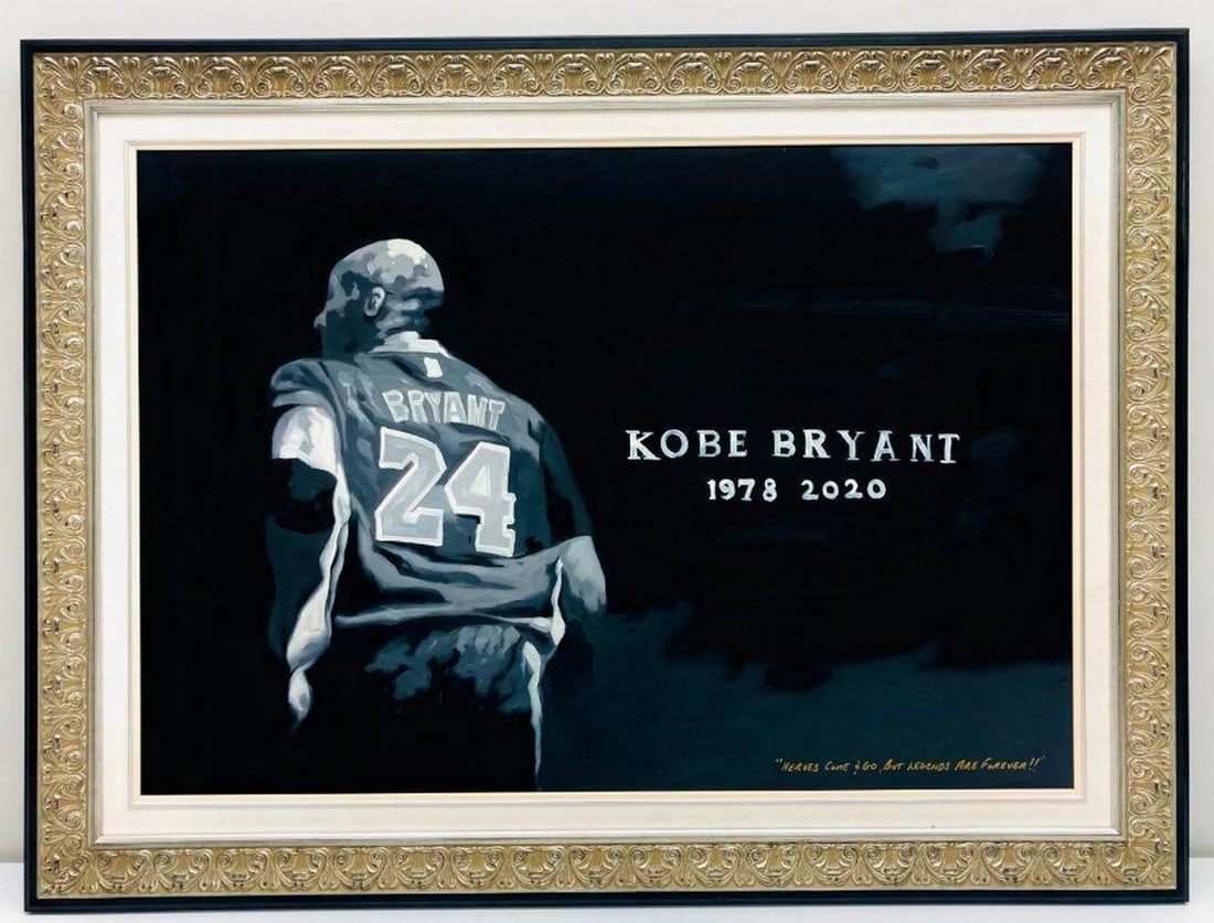 Authentic Kobe Bryant ''Legends Are Forever'' Original Acrylic Oil Canvas Painting - Silver Edition: Authentic Kobe Bryant "Legends Are Forever" Original Acrylic Oil Painting On Canvas - Silver Edition For Sale Is An Authentic Kobe Bryant "Legends Are Forever" Original Acrylic Oil