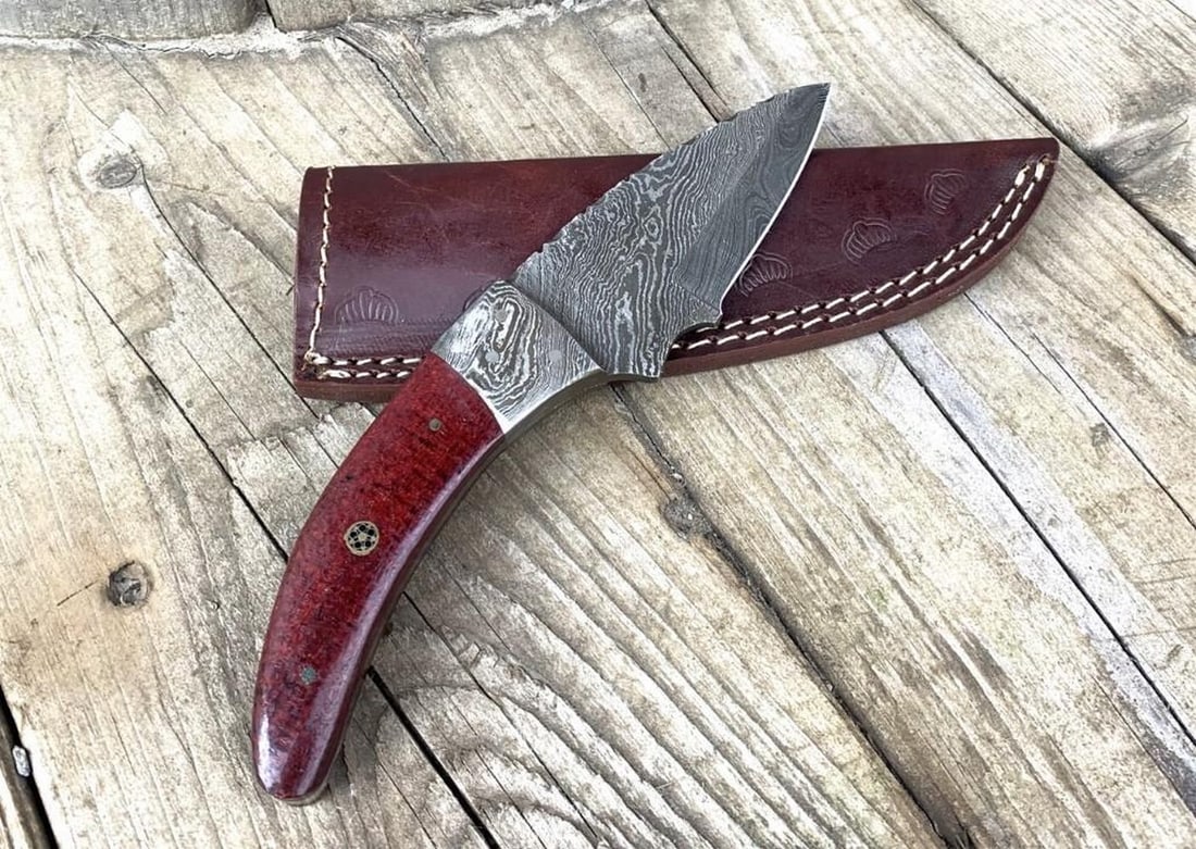 9'' Damascus Drop Point Blade - 4