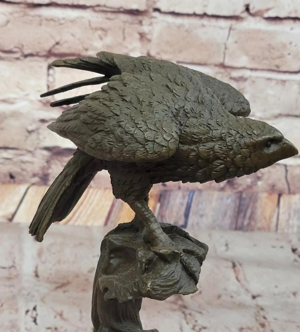 Perched Eagle Original Bronze Statue - 10.5'' x 5.5'' - 3