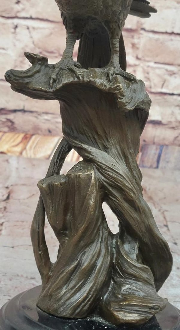 Perched Eagle Original Bronze Statue - 10.5'' x 5.5'' - 4