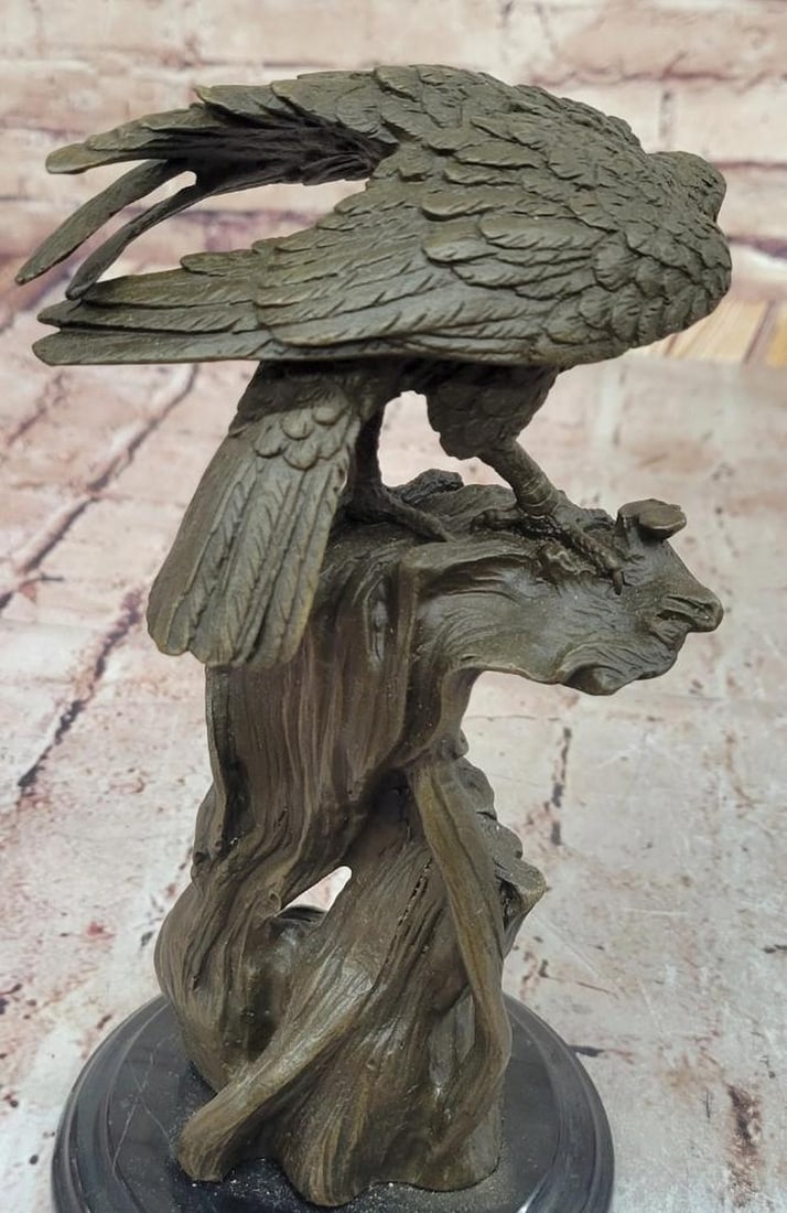 Perched Eagle Original Bronze Statue - 10.5'' x 5.5'' - 5