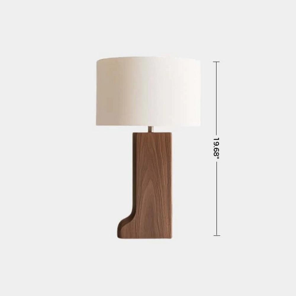 Contemporary Carved Solid Wood Table Lamp - 2