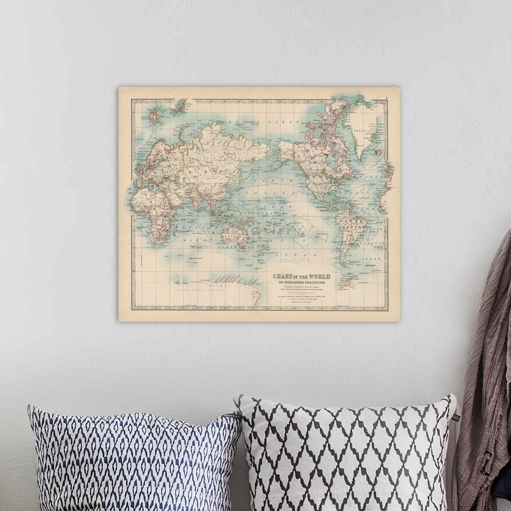 Timeless World Map - Stretched Canvas Print - 2