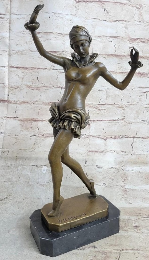 The Dance of Grace Bronze Reproduction Sculpture: The Dance of Grace Bronze Reproduction Sculpture This stunning bronze reproduction captures the elegance and fluidity of a semi-nude woman in motion, gracefully dancing as if suspended in time. Crafte