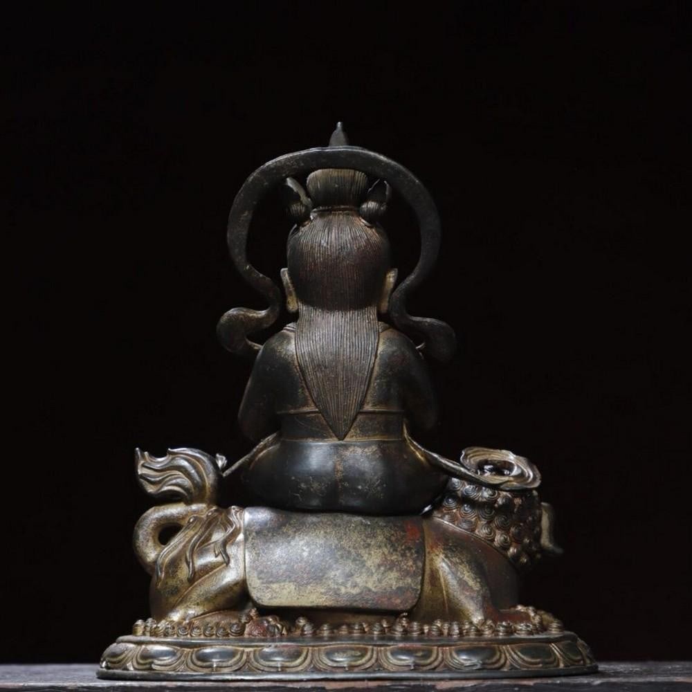 Boy Riding Animal Buddha Statue - 7