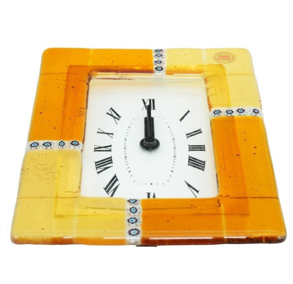 Pendulum Wall Clock - Murrina Orange Yellow - 2