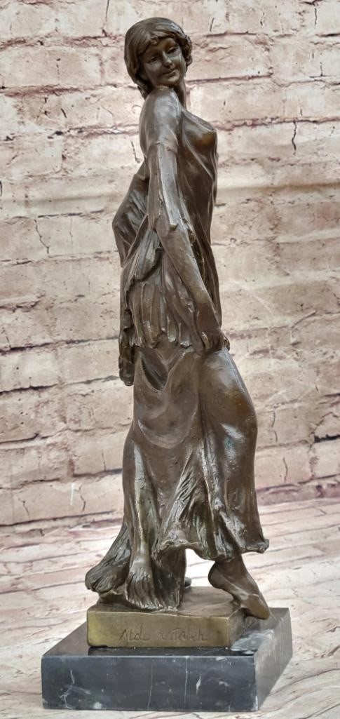 Timeless Fashionista Bronze Sculpture Inspired by Aldo Vitaleh - 15.5'' x 5'': Timeless Fashionista Bronze Sculpture Inspired by Aldo Vitaleh - 15.5" x 5" This exquisite bronze sculpture captures the timeless elegance of a classic working woman and fashion maven. Dressed i