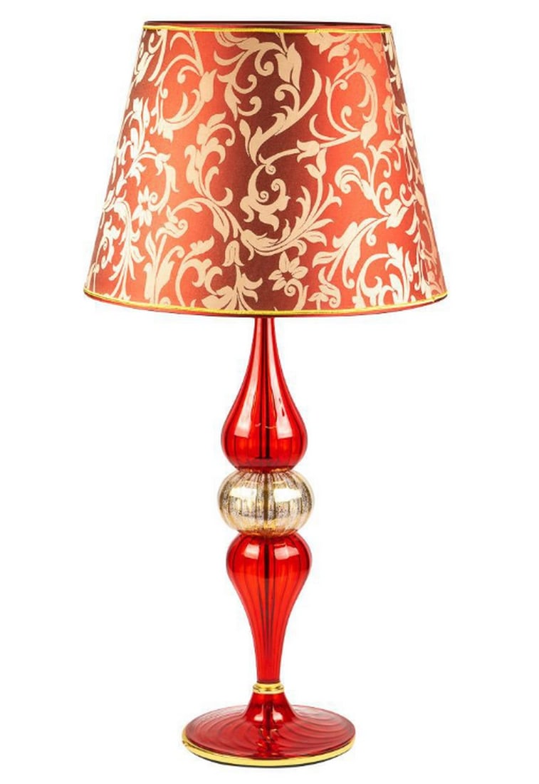 Murano Glass Carnation Table Lamp - Blown Glass: Murano Glass Carnation Table Lamp - Blown Glass This table lamp is handcrafted using the glass blowing technique by a skilled glass master. It's perfect for enhancing wooden furniture or adding a styl
