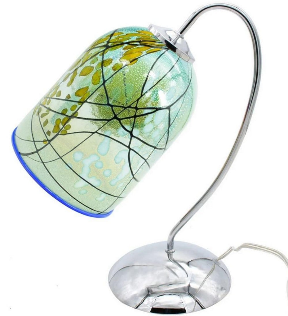 Murano Glass Table Lamp Light Blue and Silver (1 of 4)