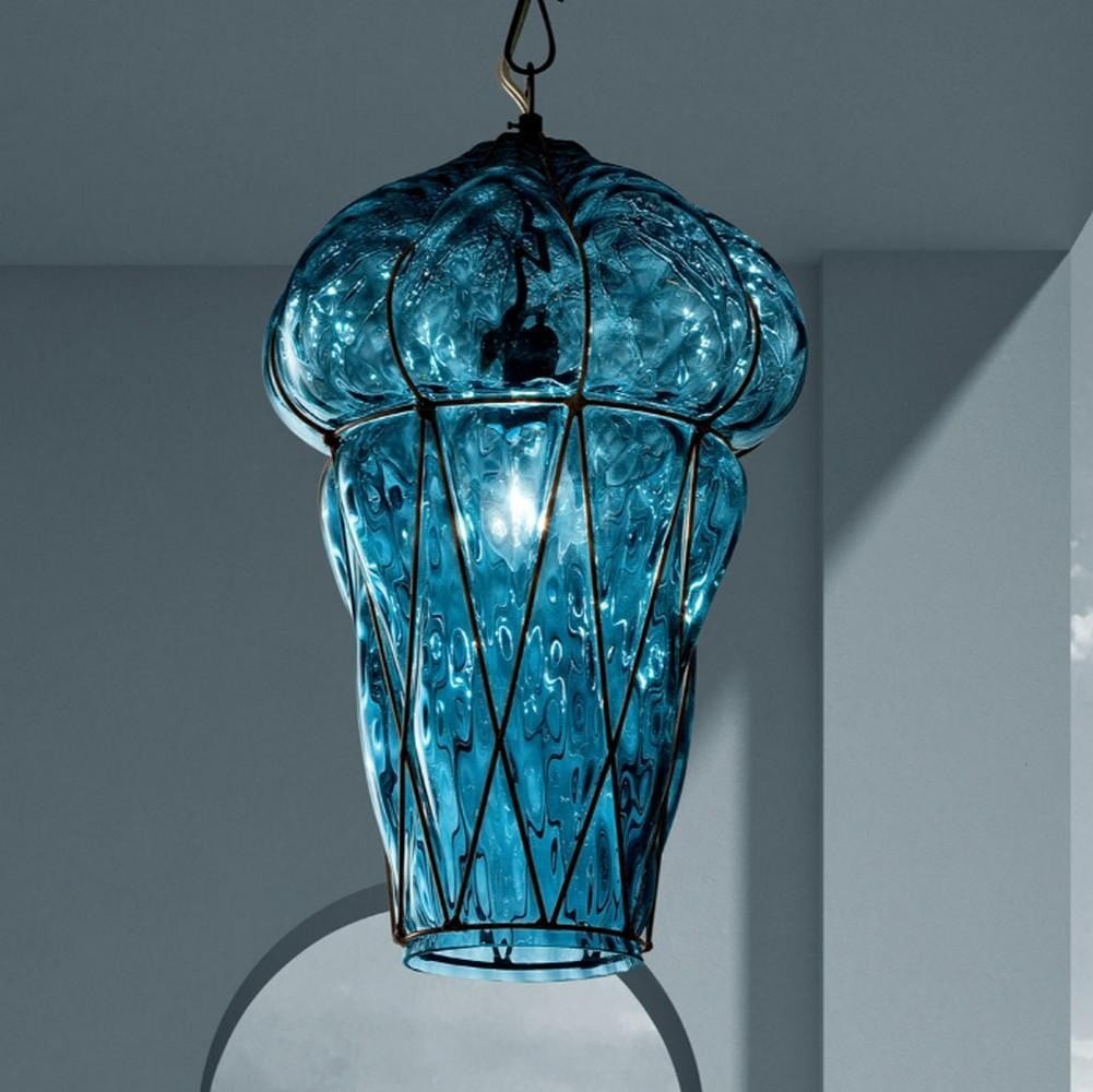 Hanging Lamp Cage Cloister - Murano Glass & Metal (1 of 1)