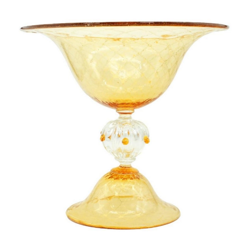 Core Vase - Gold Leaf and Amber Murano Glass: Core Vase - Gold Leaf and Amber Murano Glass The Core Vase is a stunning example of Murano's rich glassmaking heritage, featuring vibrant amber crystal glass adorned with radiant 24-carat gold leaf. T