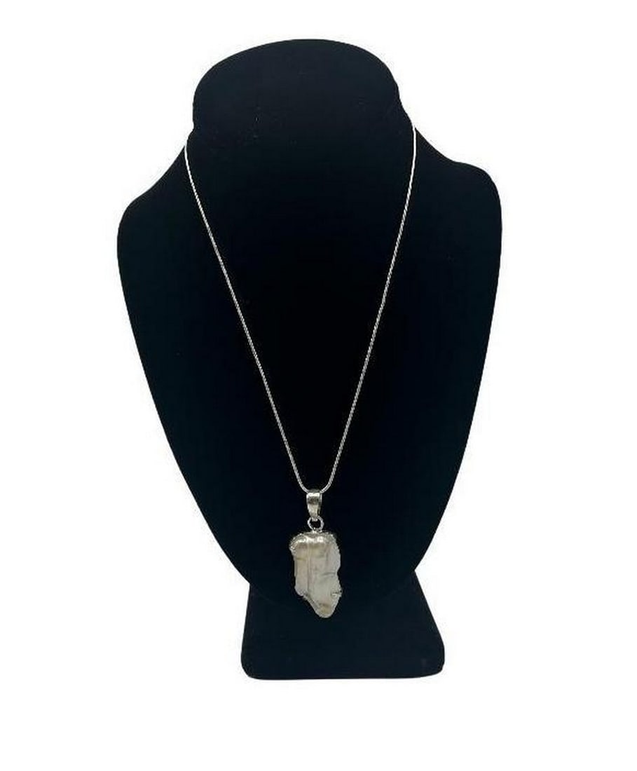 White Biwa Pearl Pendant Necklace: White Biwa Pearl Pendant Necklace This pendant is approximately 1.97" in size. The 925 Sterling Silver chain it hangs on measures 18" in length. View Photos For Further Details.