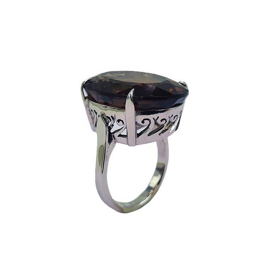Brown Quartz Sterling Silver Ring - 2