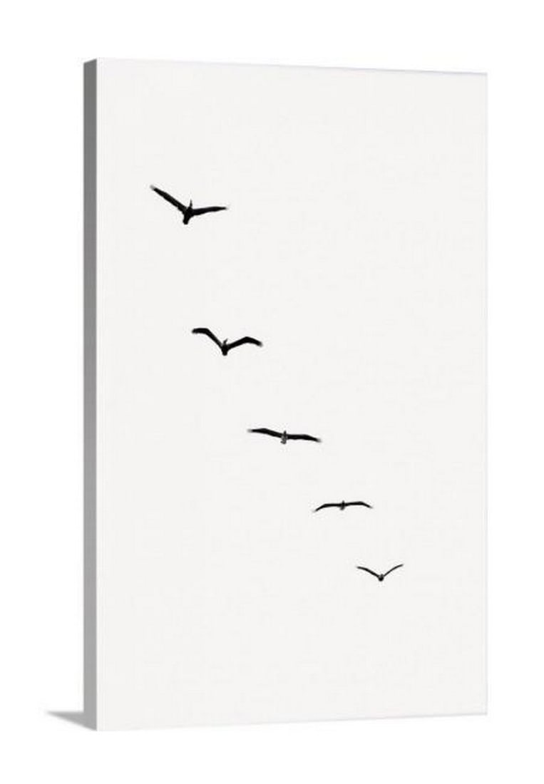 5 Black Birds Canvas Reproduction Print: 5 Black Birds Canvas Reproduction Print Berlin-based designer Boris Draschoff creates art that follows the literal translation from Greek of the word 'kaleidoscope', meaning 'observation of beautiful 