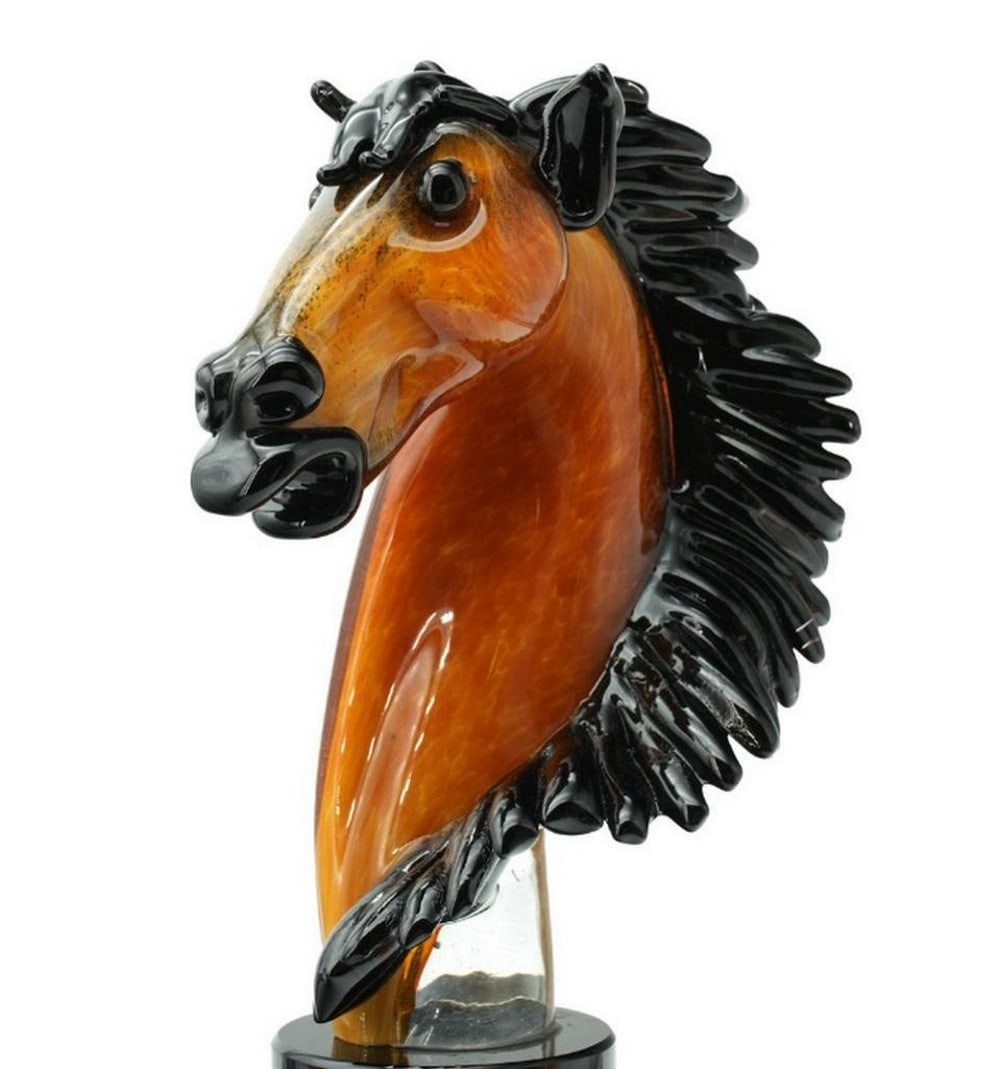 Horse Head Sculpture - Murano Glass (1 of 6)